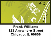 Butterflies On Green Address Labels | LBANK-68