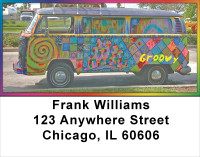 Groovy Hippie Bus Address Labels | LBFUN-44
