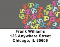 Colorful Skull of Hearts Address Labels | LBGEP-55
