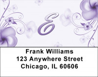 Floral Monogram E Address Labels | LBMONO-02E