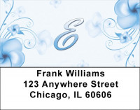 Floral Monogram E Address Labels | LBMONO-02E
