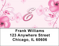 Floral Monogram E Address Labels | LBMONO-02E