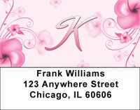 Floral Monogram K Address Labels | LBMONO-02K