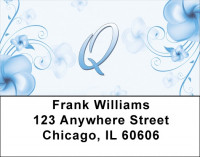 Floral Monogram Q Address Labels | LBMONO-02Q