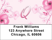 Floral Monogram Q Address Labels | LBMONO-02Q