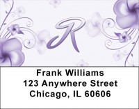 Floral Monogram R Address Labels | LBMONO-02R