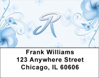 Floral Monogram R Address Labels | LBMONO-02R