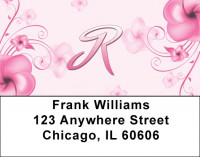 Floral Monogram R Address Labels | LBMONO-02R