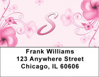 Floral Monogram S Address Labels | LBMONO-02S