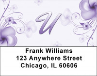 Floral Monogram U Address Labels | LBMONO-02U