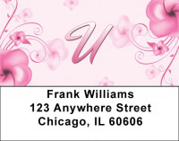 Floral Monogram U Address Labels | LBMONO-02U