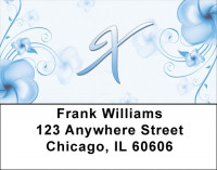 Floral Monogram X Address Labels | LBMONO-02X