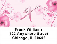 Floral Monogram X Address Labels | LBMONO-02X