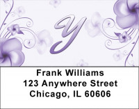 Floral Monogram Y Address Labels | LBMONO-02Y