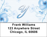 Floral Monogram Y Address Labels | LBMONO-02Y