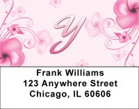 Floral Monogram Y Address Labels | LBMONO-02Y