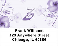 Floral Monogram Z Address Labels | LBMONO-02Z