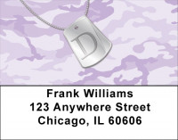 Dog Tag Monogram D Address Labels | LBMONO-04D