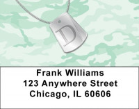 Dog Tag Monogram D Address Labels | LBMONO-04D
