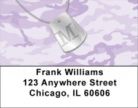 Dog Tag Monogram M Address Labels | LBMONO-04M