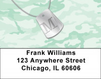 Dog Tag Monogram M Address Labels | LBMONO-04M