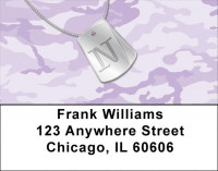 Dog Tag Monogram N Address Labels | LBMONO-04N