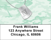 Dog Tag Monogram N Address Labels | LBMONO-04N