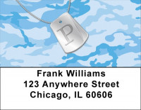Dog Tag Monogram P Address Labels | LBMONO-04P
