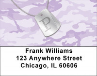 Dog Tag Monogram P Address Labels | LBMONO-04P