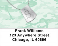 Dog Tag Monogram S Address Labels | LBMONO-04S