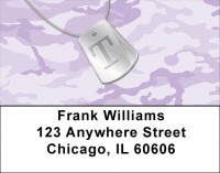 Dog Tag Monogram T Address Labels | LBMONO-04T