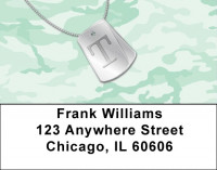 Dog Tag Monogram T Address Labels | LBMONO-04T