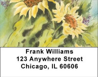 Watercolor Sunflowers Address Labels | LBNAT-30