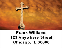 Crosses - Golden Crosses Address Labels | LBREL-17