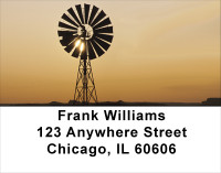 Windmills On Western Plains Address Labels | LBSCE-51