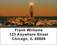 Lighthouses at Sunset Address Labels | LBSCE-79