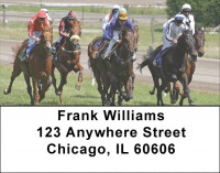 At the Track Horse Racing Address Labels | LBSPO-A8