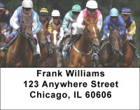 At the Track Horse Racing Address Labels | LBSPO-A8