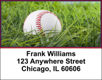 Red & Navy Baseball Team Address Labels | LBSPT-17