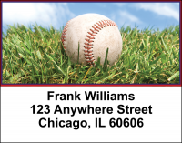 Red & Navy Baseball Team Address Labels | LBSPT-17