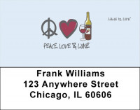 Peace, Love, and Wine Is Life Address Labels | LBWIL-04