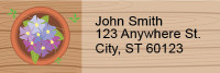 Potted Flowers Address Labels | LRRFLO-98