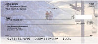 Skiing On A Golden Mountain Personal Checks | SPO-30