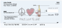 Peace, Love, and Wine Is Life Personal Checks | WIL-04