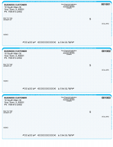 Teal Safety 3 Per Page Laser Checks