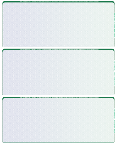 Blue Green Blank 3 Per Page Laser Checks
