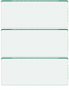 Green Safety Blank 3 Per Page Laser Checks