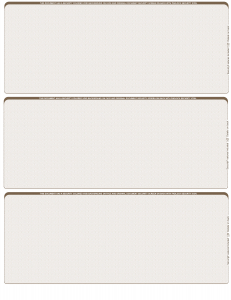 Tan Safety Blank 3 Per Page Laser Checks