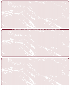 Burgundy Marble Blank 3 Per Page Laser Checks
