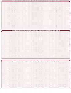 Burgundy Safety Blank 3 Per Page Laser Checks